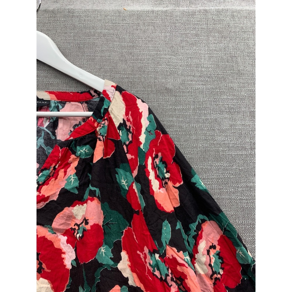 Lane Bryant Swing Notch Neck Popover Blouse Top Women 22 Multicolor Floral Print - Picture 4 of 10